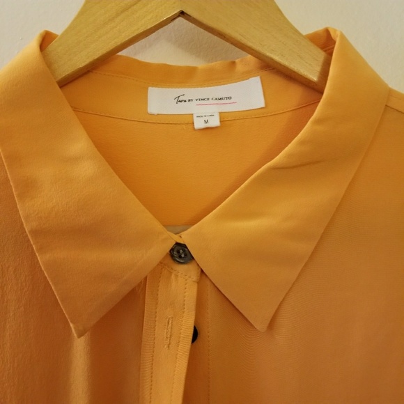 Two by Vince Camuto Orange Silk Shirt - Picture 2 of 4